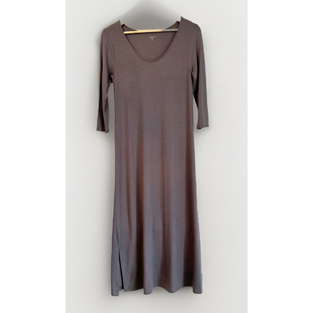Garnet Hill Essential Gray 3/4 Sleeves Dress Women’s XS Minimalist Sustainable